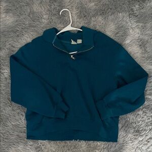 Teal Women's quarter zip Sweater